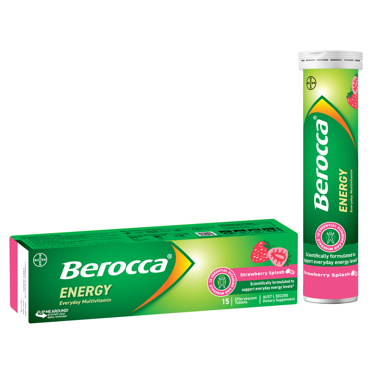 Berocca Energy Strawberry Splash Packshot Pack