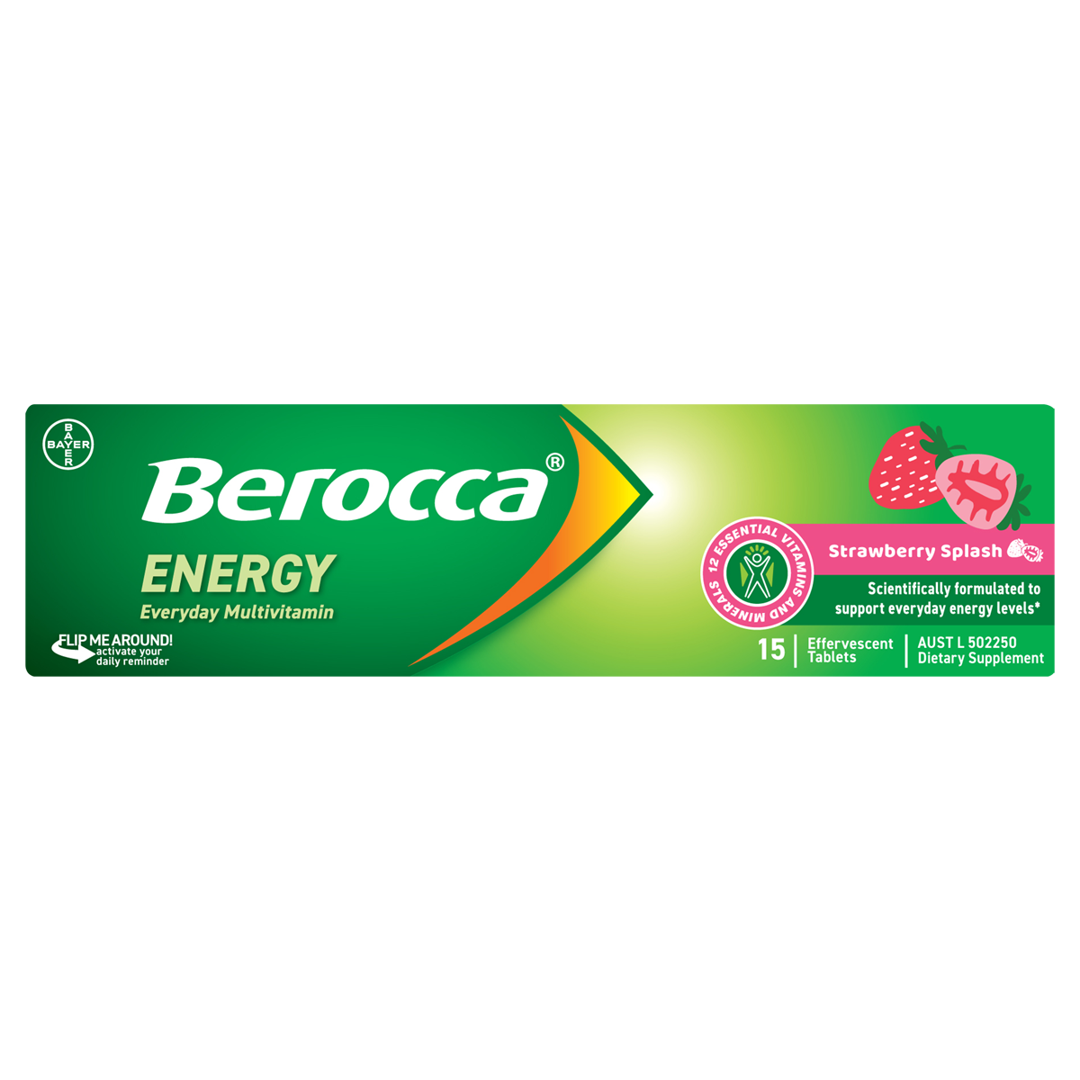 Berocca Energy Strawberry Splash Packshot