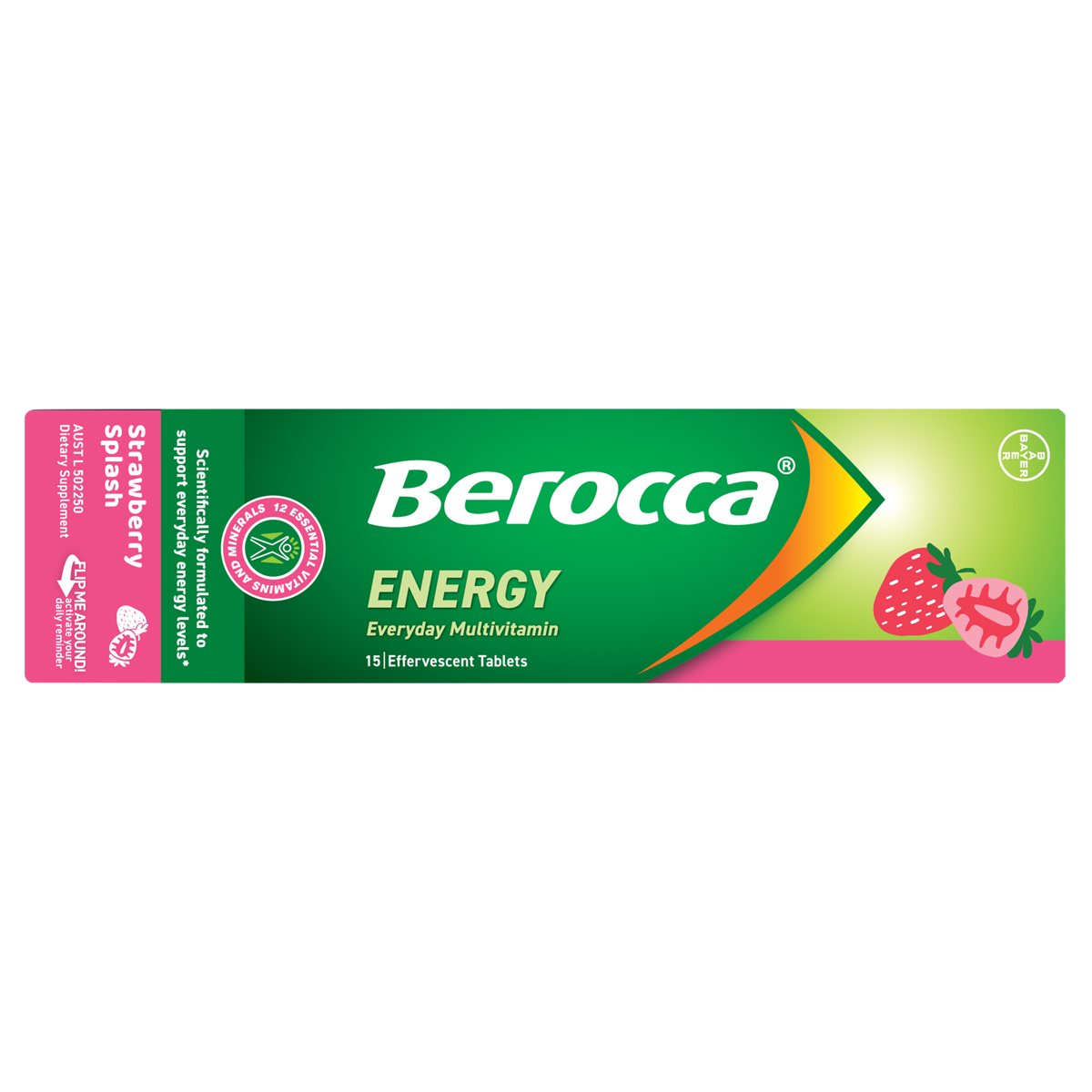 Berocca Energy Strawberry Splash Packshot