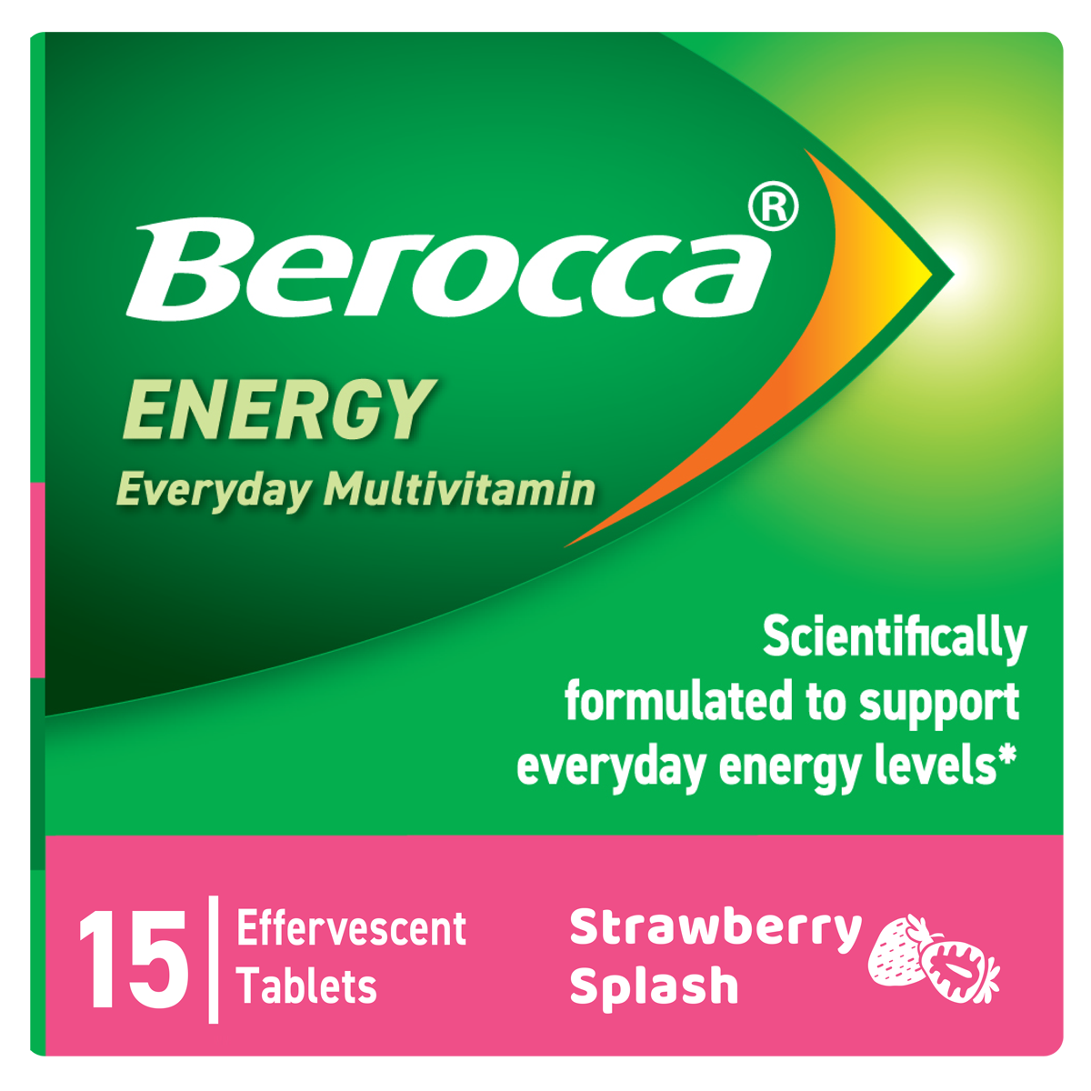 Berocca Energy Strawberry Splash Packshot Pack