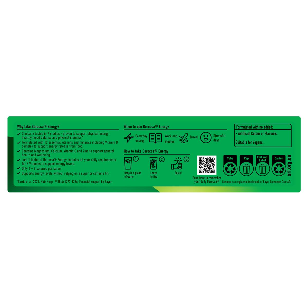 Berocca Energy Strawberry Splash Packshot Back
